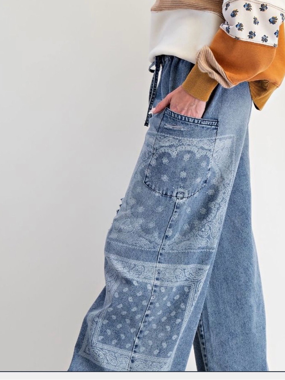 NWT. Size Small. Wide Leg Paisley Print Women’s Jeans - sold out in small